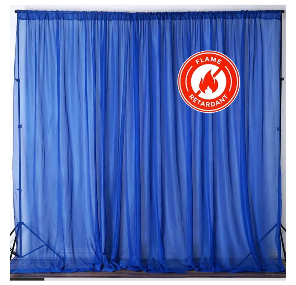 Royal Blue Chiffon Backdrop Drape Curtain 10ft x 10ft