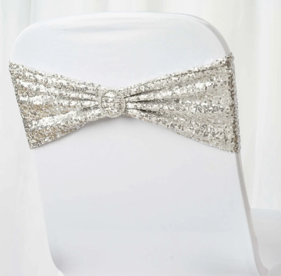 Sequin Spandex Chair Sashes 6x15