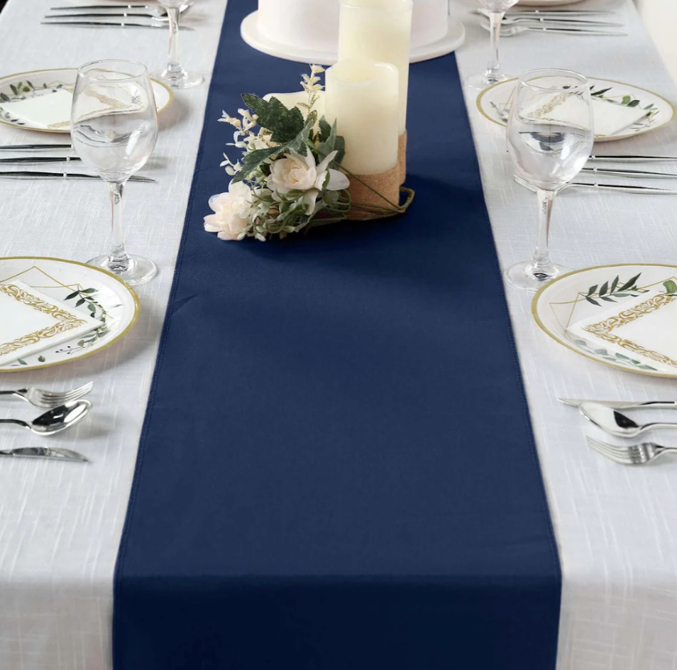 Polyester Table Runner 12x108 Navy Blue