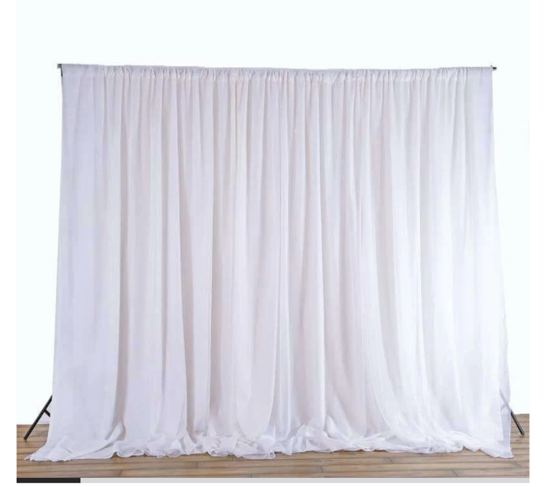 White Chiffon Polyester Backdrop Drape 20ftx10ft