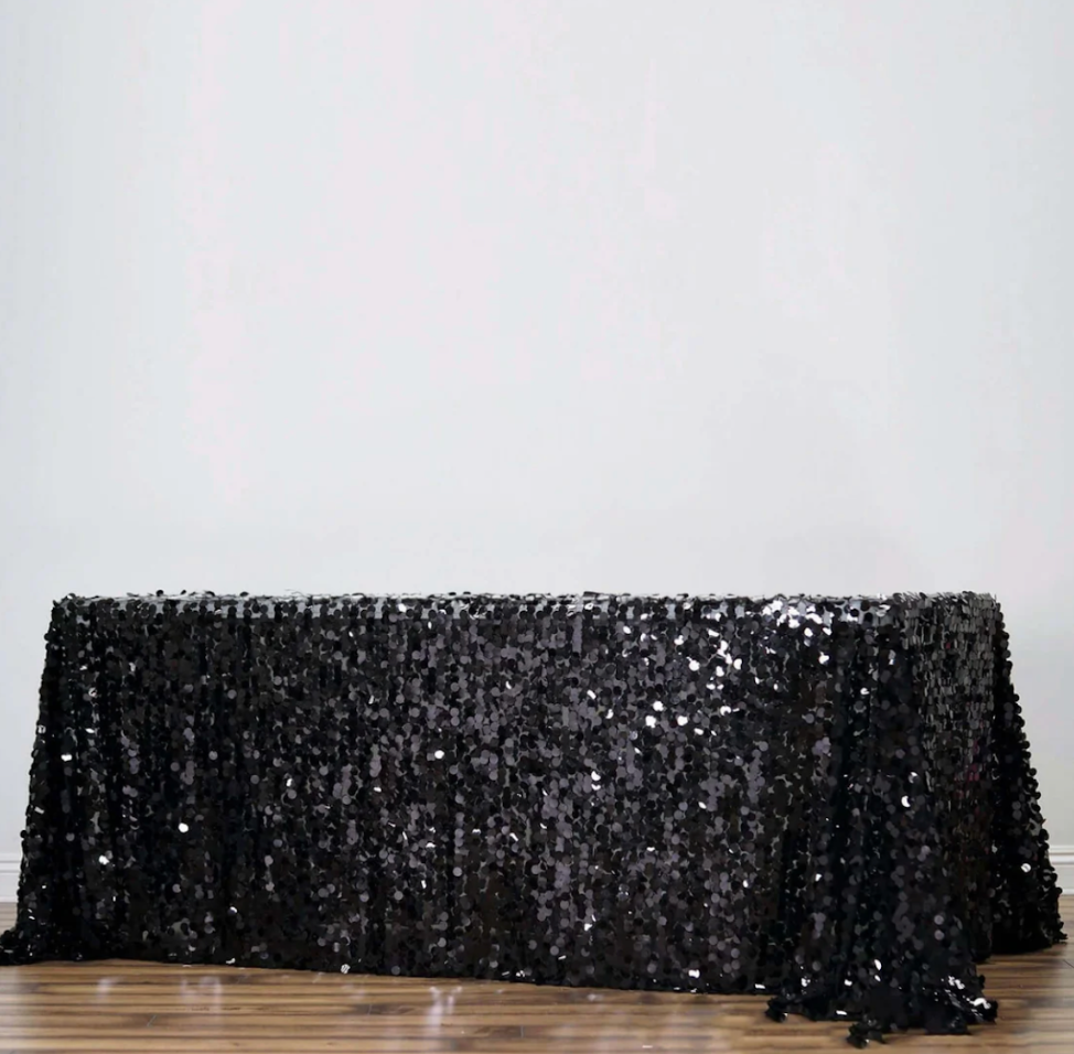 Payette Sequin Tablecloth 90x156 Black