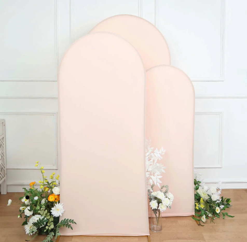 Set of 3 Matte Blush Spandex Arch Covers Set