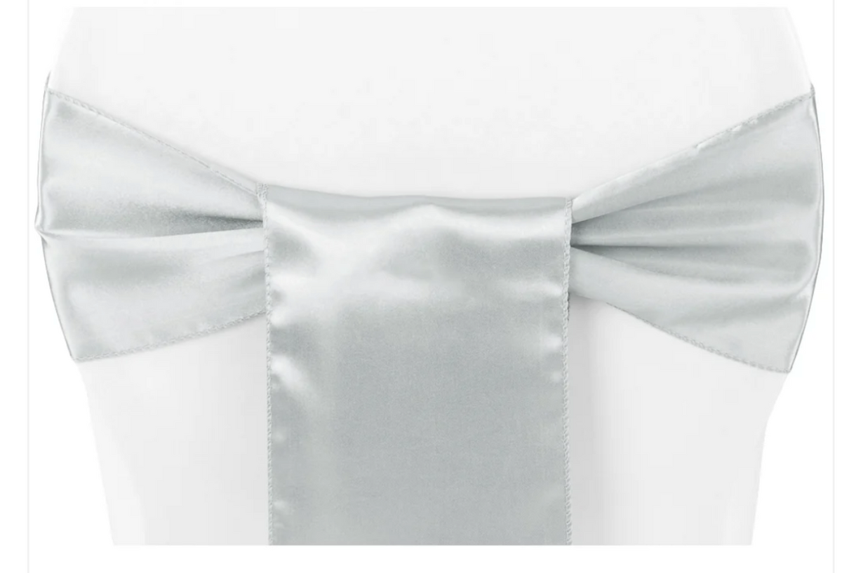 Standard Satin Chair Sash Silver