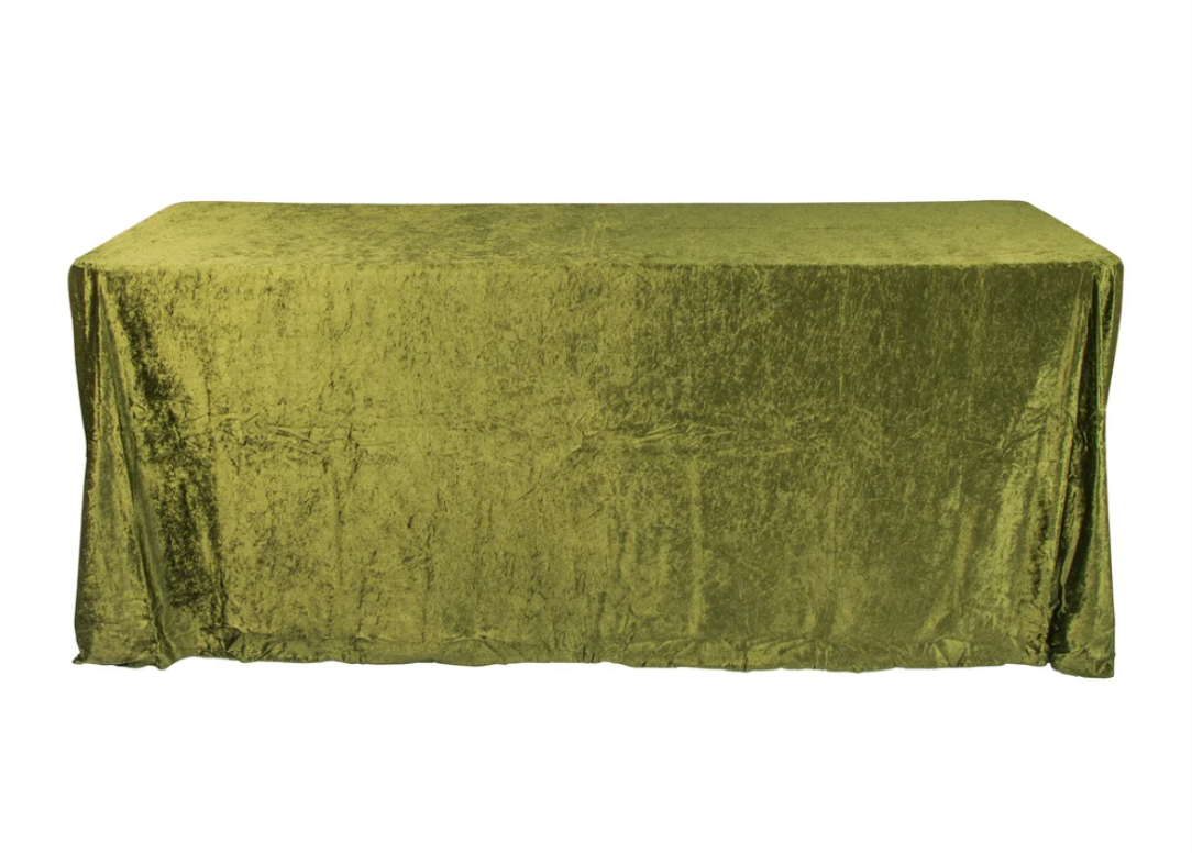 Velvet 90x156 Rectangular Tablecloth - Olive Green