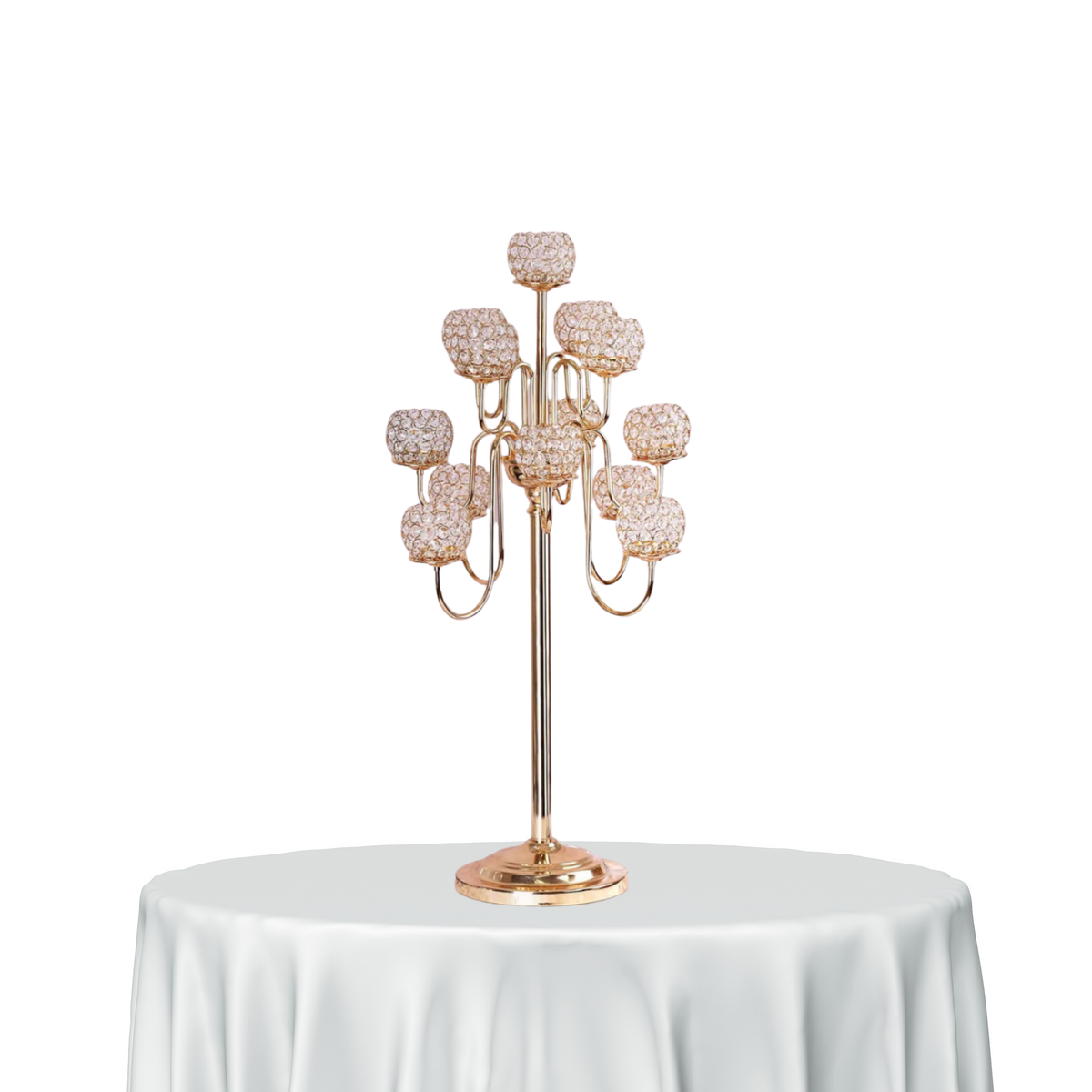 Gold Crystal Beaded 13 Arm Candelabra
